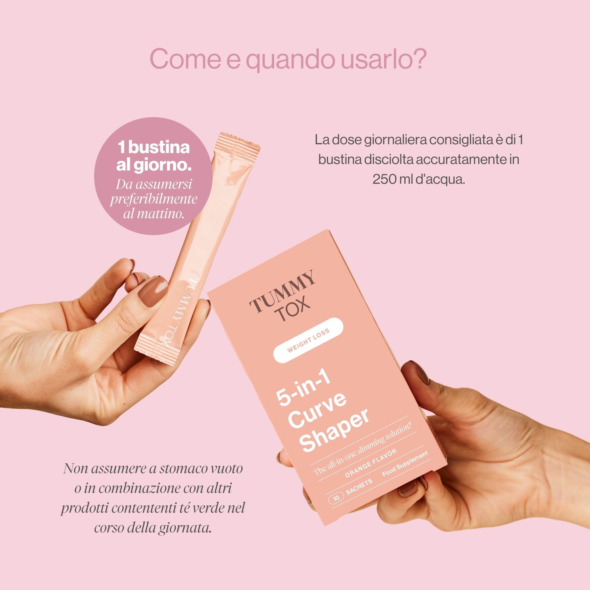 Curve Shaper 5-in1 - con Morosil, Te Verde, Ibisco, Vitamin C - Fornitura per 30 giorni - con E-book Gratis - Tummy Tox
