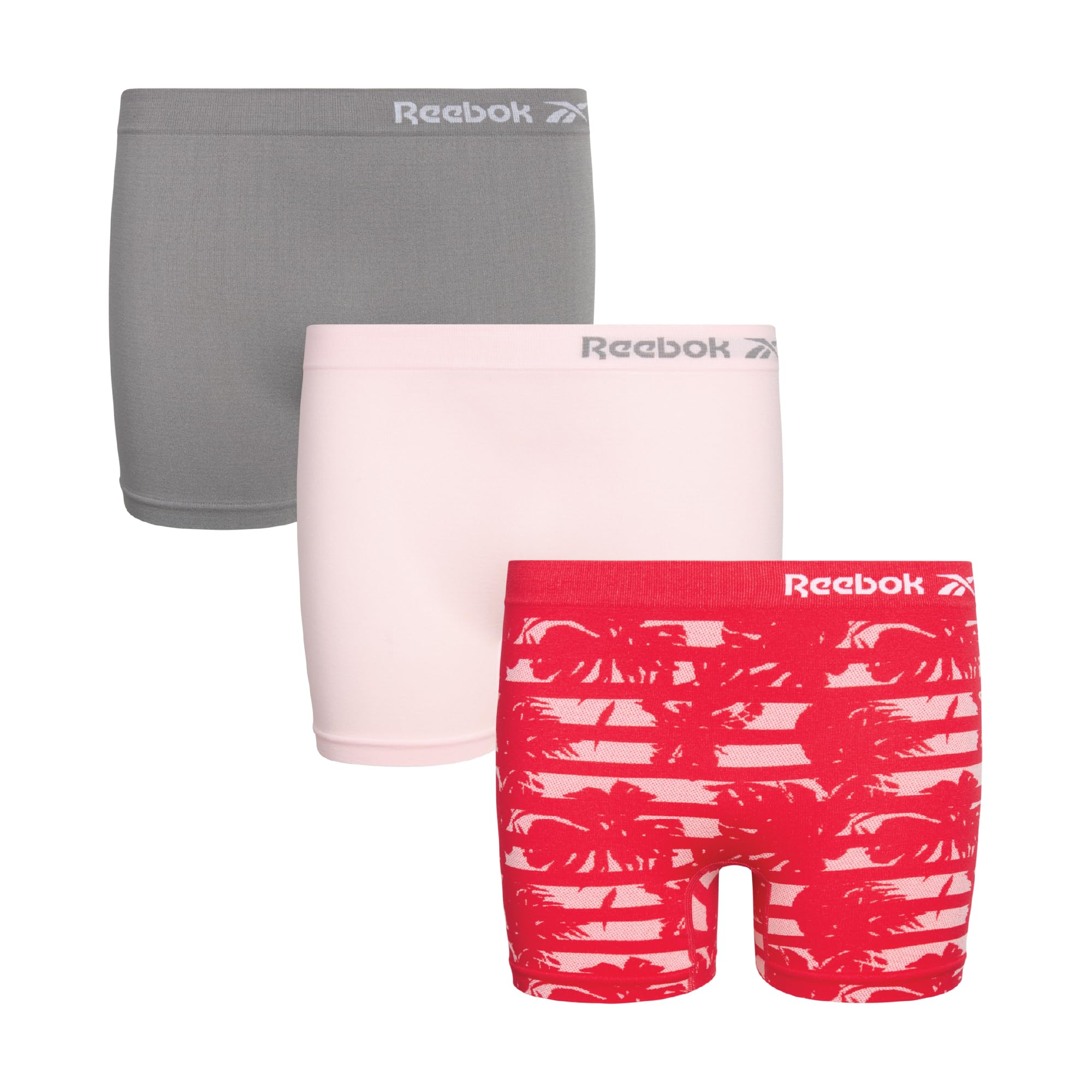 Reebok Girls Boyshorts - 3 Pack Stretch Performance Girls Underwear Panties Seamless Boyshorts with Soft Tag Free Waistband
