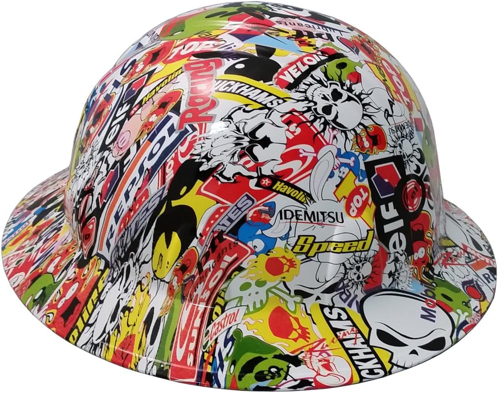 Texas America Safety Company Sticker Bomb Full Brim Style Hydro Dipped Hard Hat