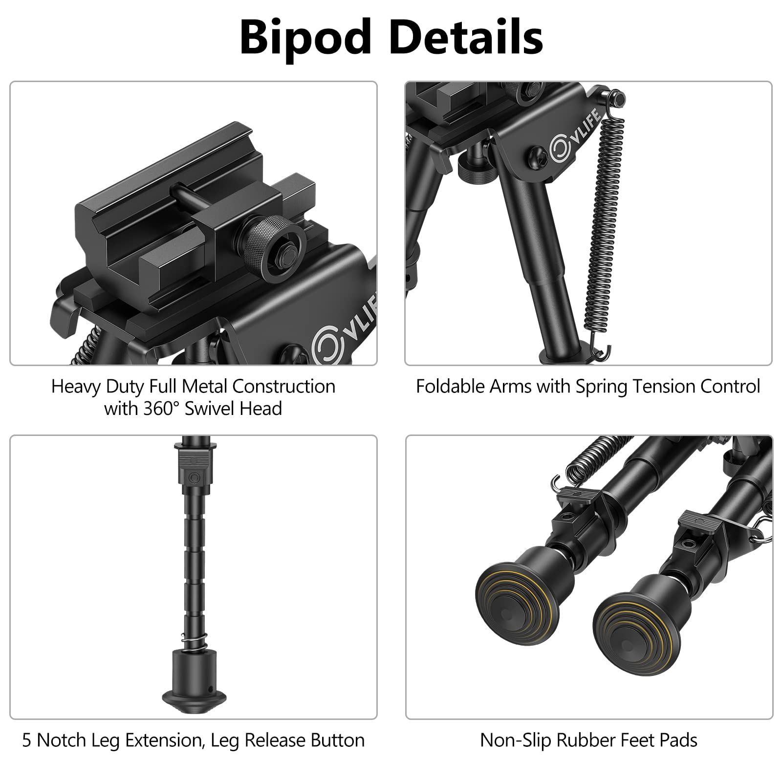 CVLIFE 69 Inch Picatinny Bipod