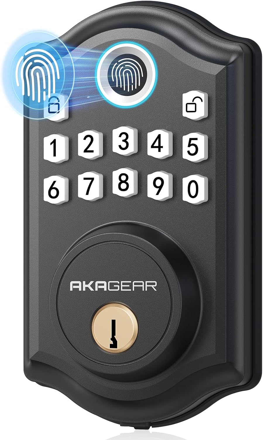 Keyless Entry Door Lock with Fingerprint, Smart Locks with Code, Keypad Deadbolt, Smart Lock for Front Doors, Auto-Lock & One Touch Locking, Easy Installation – Black Keyless Entry Door Lock with Fingerprint, Smart Locks with Code, Keypad Deadbolt, Smart Lock for Front Doors, Auto-Lock & One Touch Locking, Easy Installation – Black