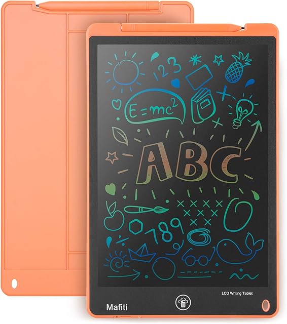 Mafiti LCD Writing Tablet,12 Inch Colorful Screen Drawing Board Kids Doodle Scribbler Pad Learning Educational Toys - Gifts for Kids 2-8 Years Old Boys Girls (Orange)