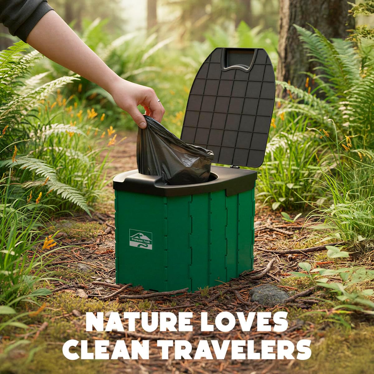 Portable Camping Toilet – Foldable Travel Potty for Adults | Compact & Sturdy Porta Potty for Camping, Hiking, Car Trips & Emergencies – Comfort Anywhere
