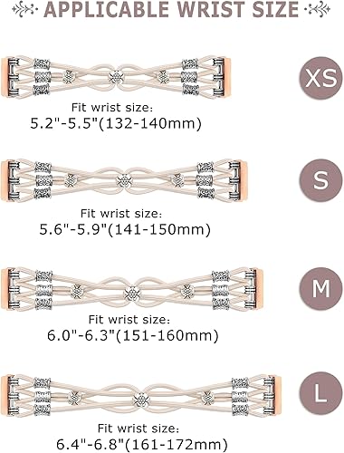 Miniatura 3 de TOYOUTHS Beaded Bracelet Band Compatible with Fitbit Versa 2Fitbit VersaVersa Lite Bands Women, Boho Soft Elastic Stretchy Nylon Braided Strap Fancy