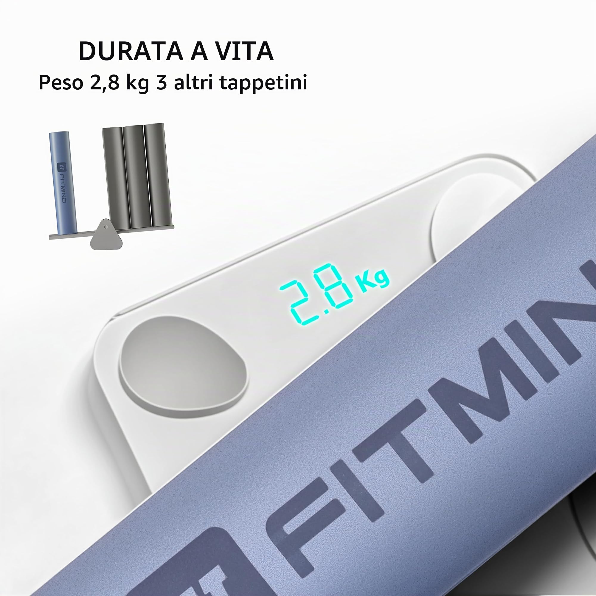 PU Tappetino Palestra, Tappeto Pilates Spesso, Tappetino per Yoga Antiscivolo, Tappetino Yoga Professionale per allenamento, sport, turn, pilates, con tracolla, 183 x 60 x 0,5 cm