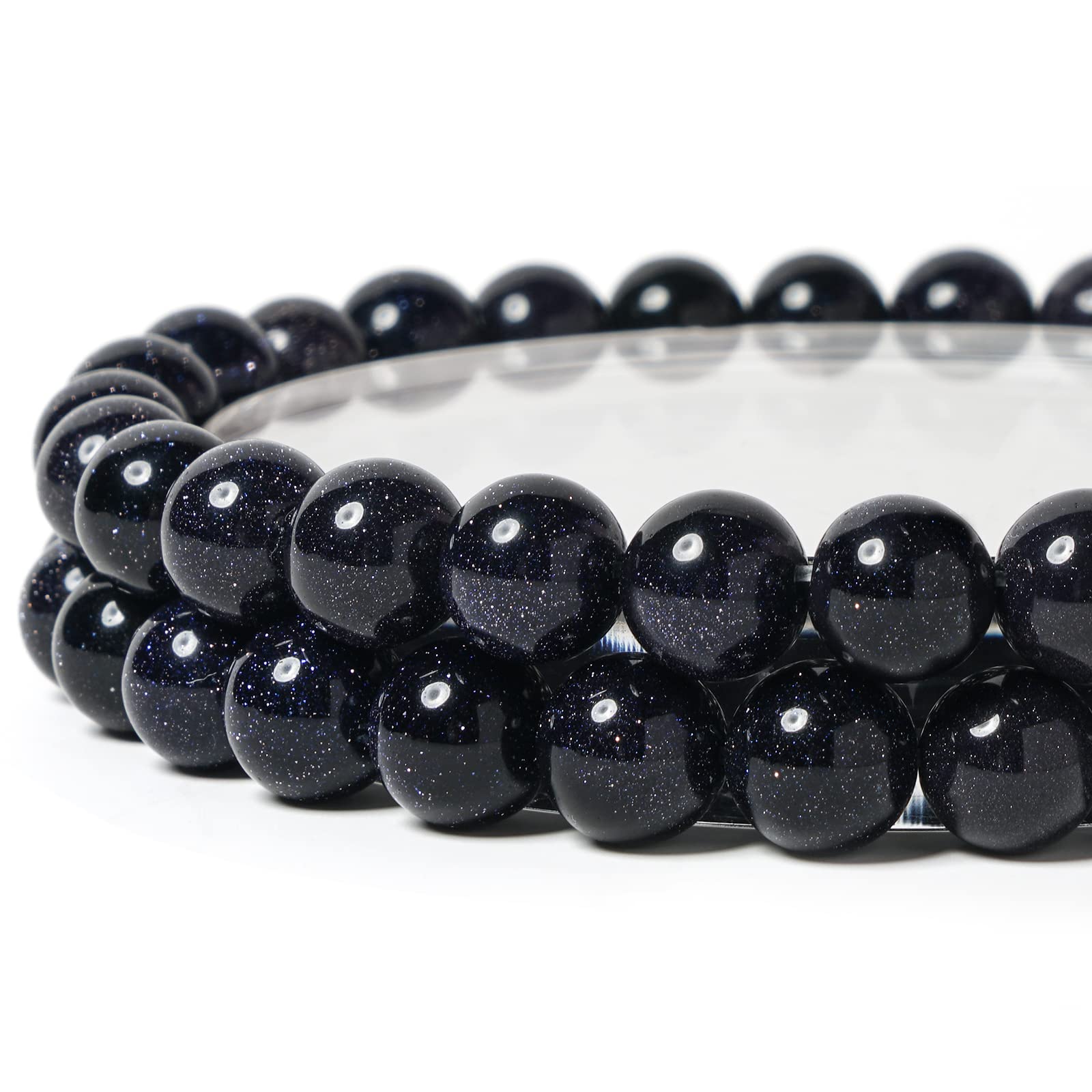 Natural Blue Sandstone Round Beads 10mm 35Pcs for DIY Jewelry Making