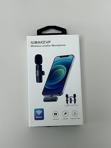 Miniatura 9 de Micrófono Lavalier inalámbrico para puerto tipo C, mini micrófono de solapa IUMAKEVP Plug and Play con sincronización automática y reducción de