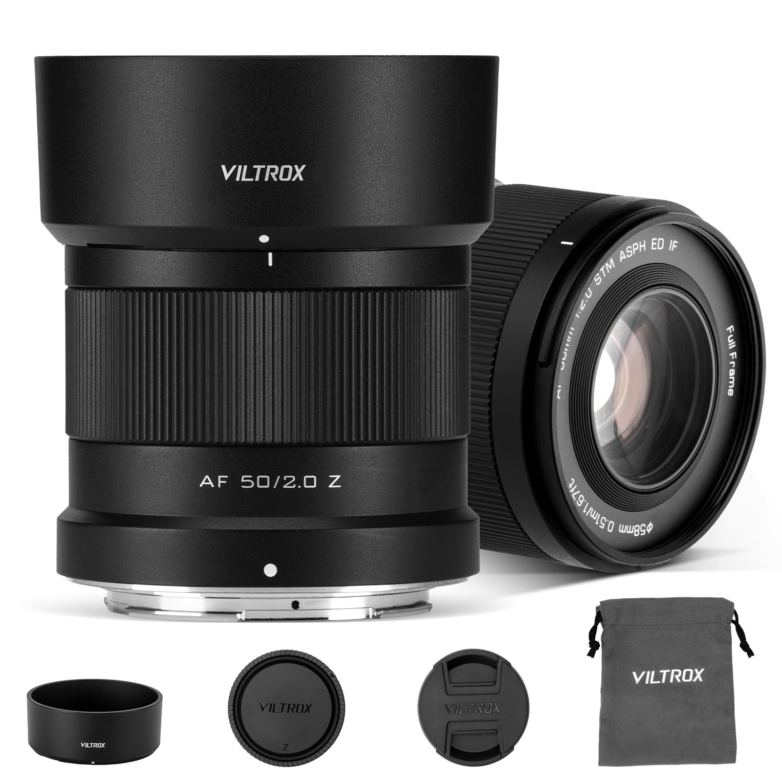VILTROX 50mm F2.0 Plein Cadre Objectifs Autofocus STM pour Nikon Z Mount Camera Lenses Objectifs compatibles avec Nikon Z9 Z8 Z7 Z6 Z5 Z50 Z30 ZFC