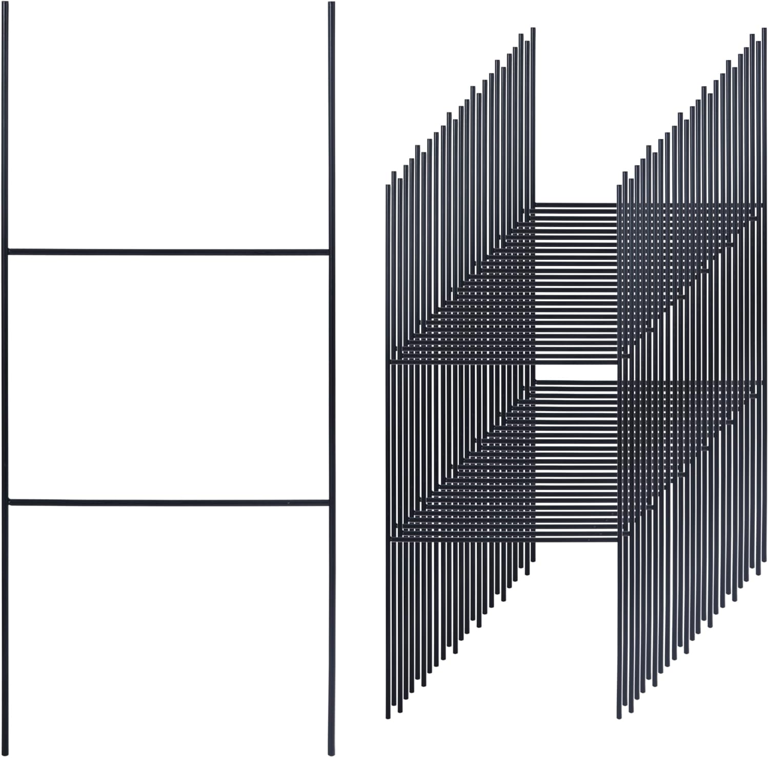 25 Pack H Frame Yard Stakes Metal, 16.5x7 Inch H Stakes for Signs, Holder, Lawn Wire for Ground, Corrugated Plastic, Blank Posts, Estate Garage Sale 25pc