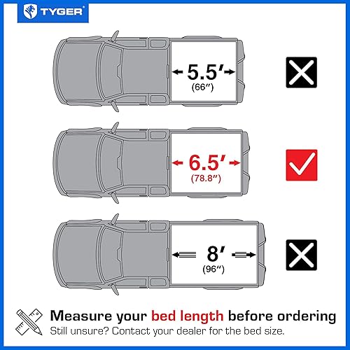 Vista 53 de Tyger Auto T1 - Cubierta tonneau suave y enrollable para caja de camioneta estándar de 5.5 pies (67 pulgadas) TG-BC1F9019 F-150 2004-2008