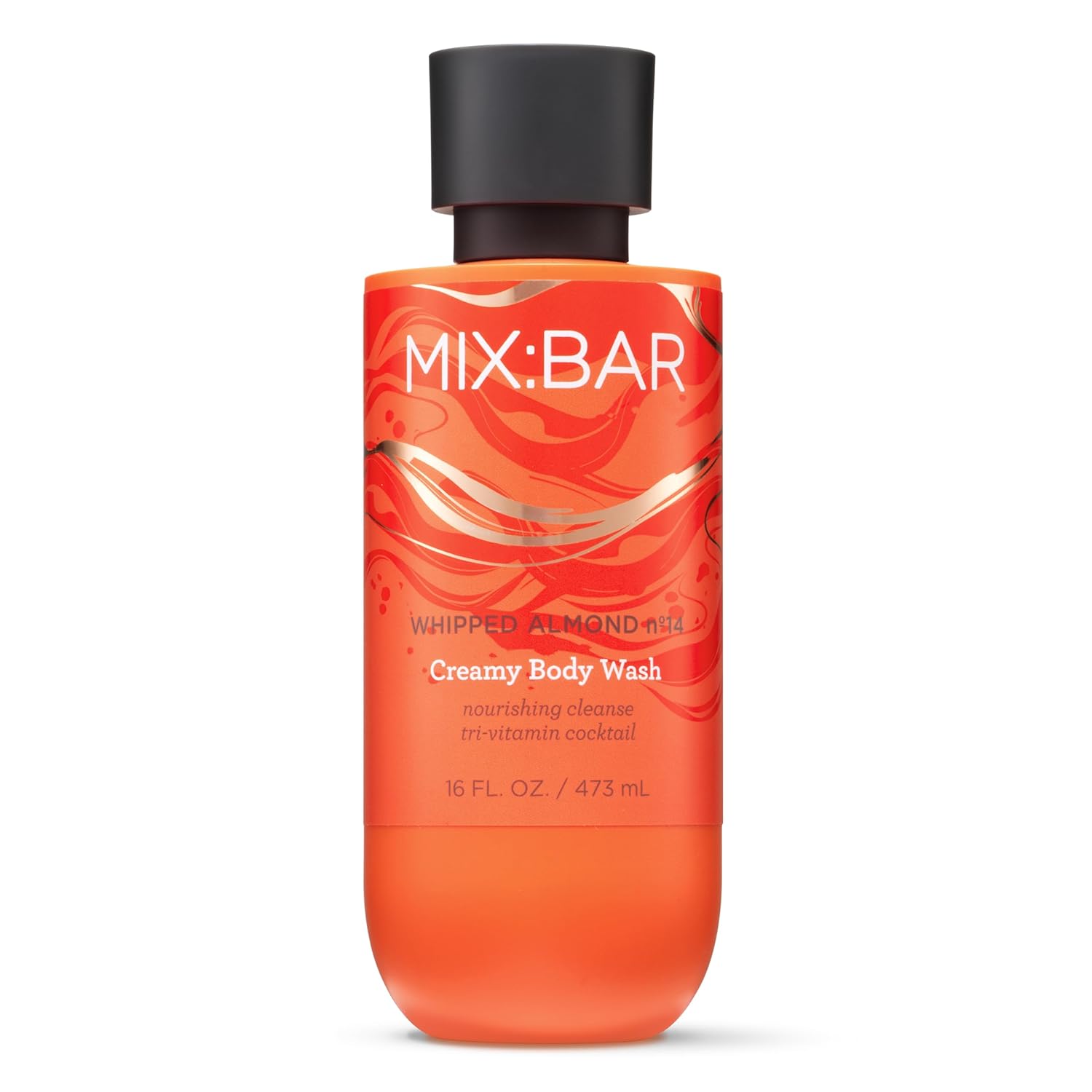 MIX:BAR Whipped Almond Creamy Body Wash for Women, Hydrating & Moisturizing with Niacinamide, Panthenol & Vitamin C - Vegan, Sulfate Free, Paraben Free, 16oz