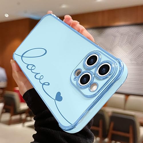 Miniatura 2 de Funda compatible con iPhone 13 Pro, bonito diseño de corazón de amor para mujeres y niñas, parachoques chapado de lujo con cubierta protectora para