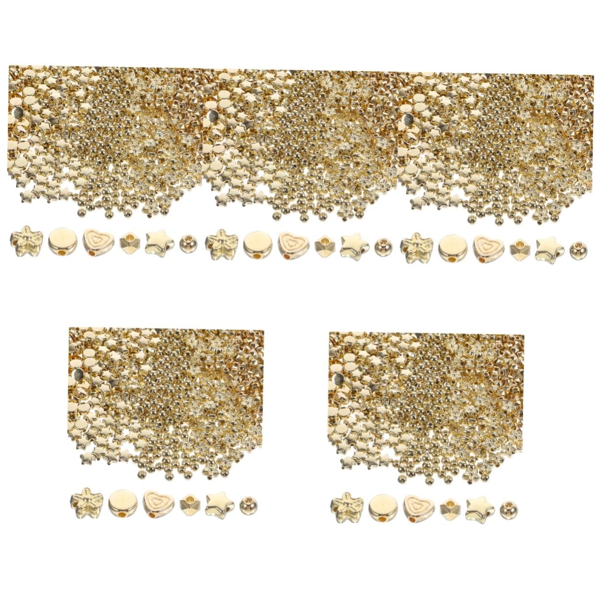 Lurrose 5 Juegos Cuentas Para Pulseras Kit De Cuentas De Fusibles Juguetes Beads for Bracelets Brazalete Pequeña Pulsera De Suministros Para Hacer Joyas Diy Golden 1200 Piezas * 5