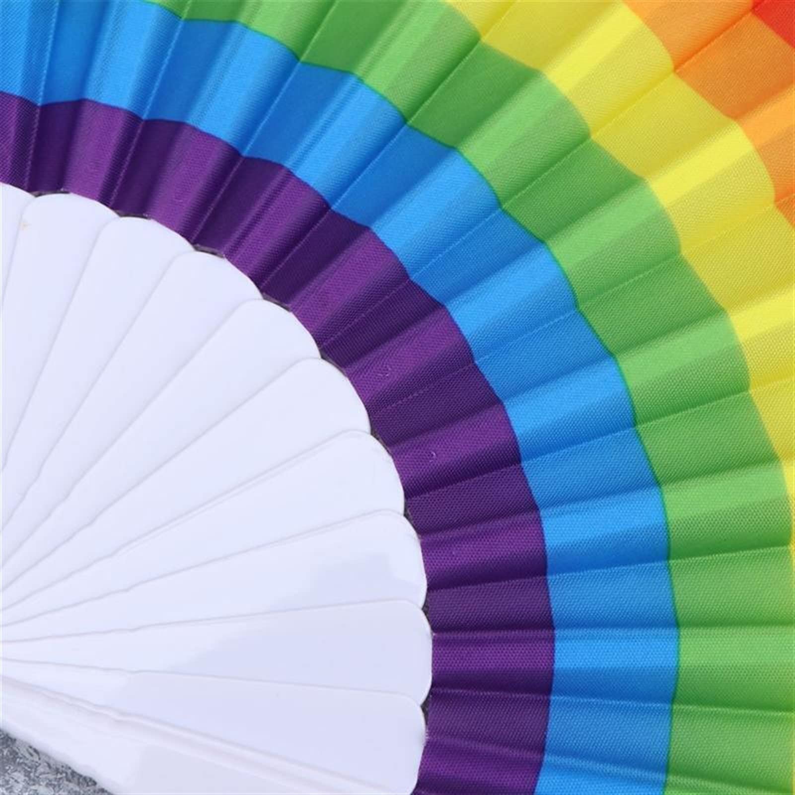RWRAPS 23 cm Regenbogen-Faltfächer, Regenbogen-Fächer, Liebhaber-Fächer, langlebiger Stoff, Geschenk-Faltfächer, Schwule Hochzeitsdekorationen, Fächer für Tanz, Party-Requisiten, Dekoration (A) (B)
