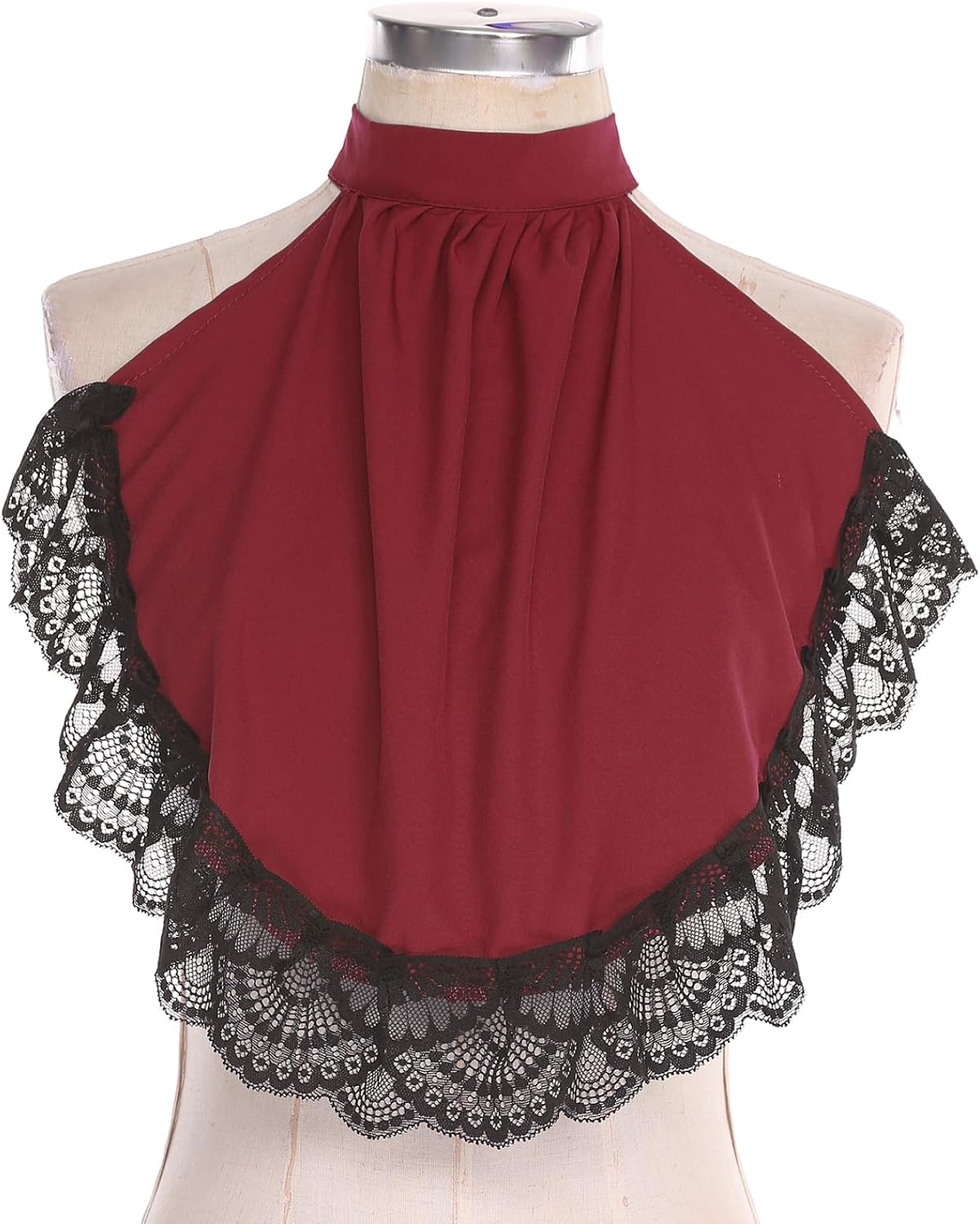 Jugaoge Elegant Fake Collar with Patchwork Lace Women's Detachable Neckline Accessory for Stage and Retro Fashion