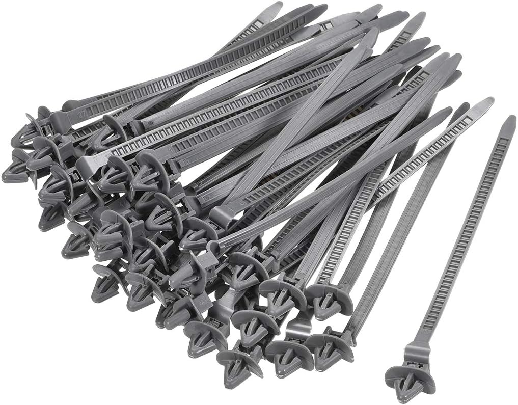 uxcell Cable Zip Ties 4.7 Inch Push Mount Nylon Wire Cord Strap Grey 120pcs