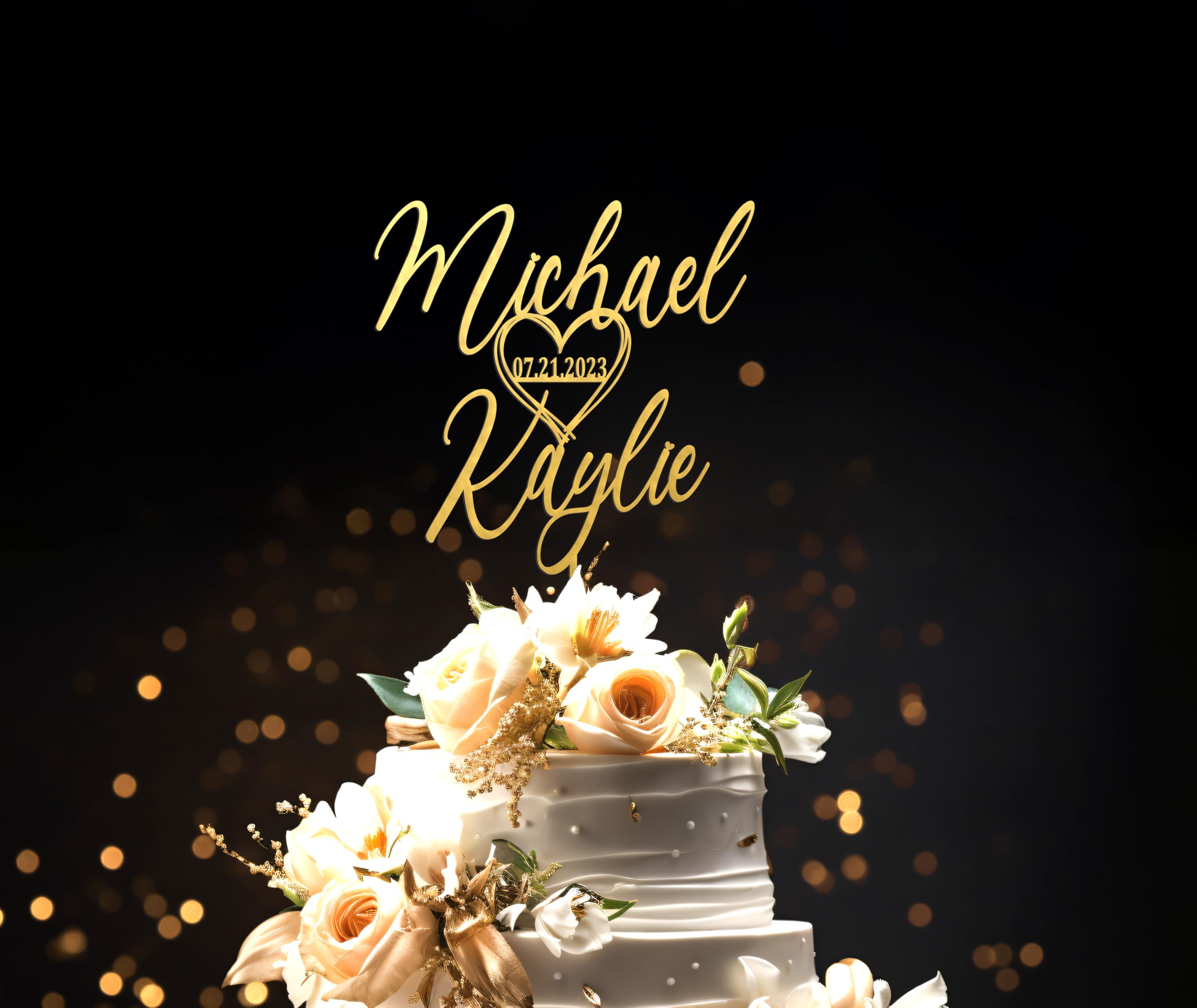 Custom Cake topper for Wedding, Personalized cake topper, Rustic wedding cake topper, Custom Mr Mrs cake topper, Anniversary Cake toppers