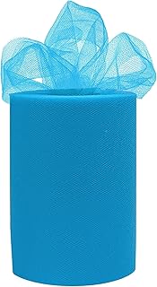 Turquoise Tulle for Weddings, Decoration - 100 Yard Roll, 6" Wide, Fabric Netting Ribbon, Wreath, Garland, Swag, Veil, Streamers, Gift Wrapping, Bows, Birthday, Christmas, Easter