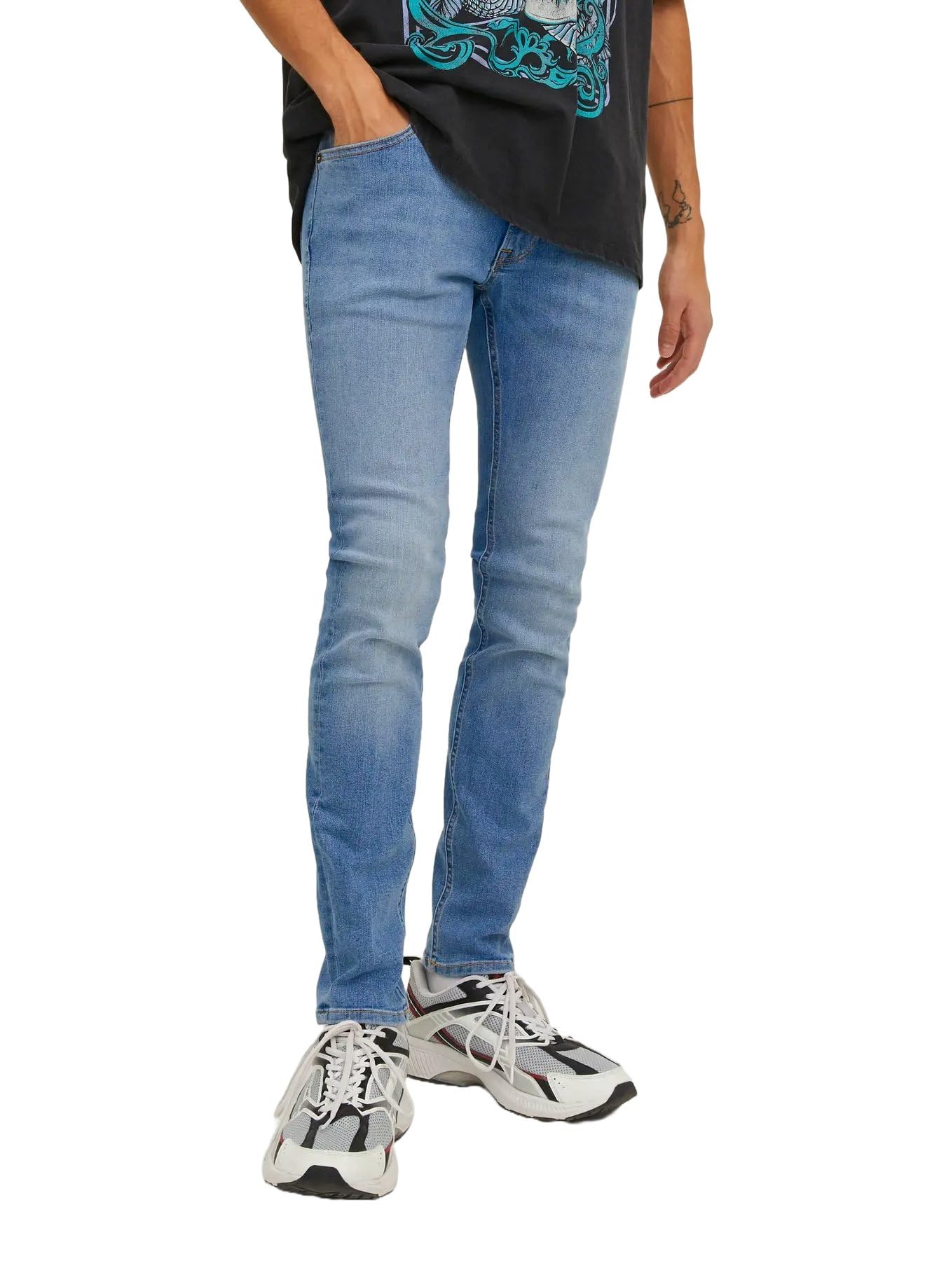 JACK & JONES Liam Original AKM 770 Skinny Fit Jeans-W32-34L (Light Blue)