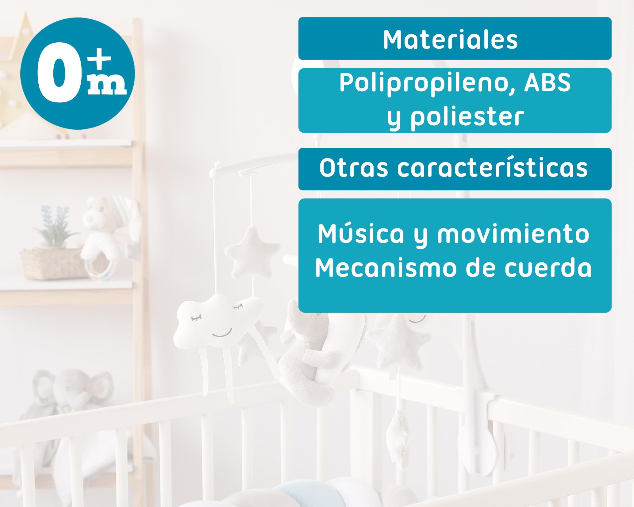 Kiokids Móvil Musical Para Cuna Elefante Gris