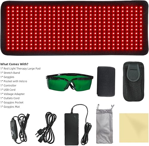 Miniatura 6 de Terapia de luz roja, terapia de luz infrarroja, almohadilla de envoltura grande 360 LEDs para alivio del dolor corporal para alivio del dolor de