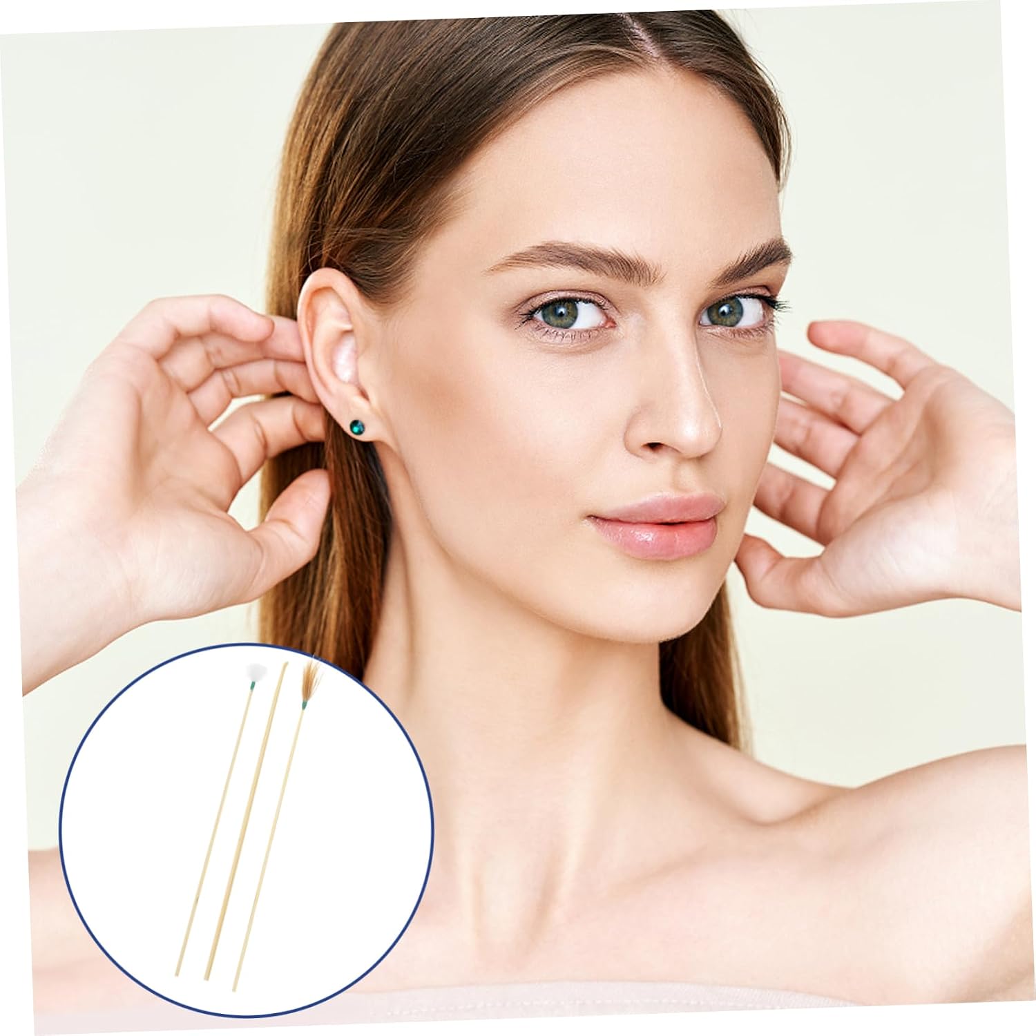Bamboo Ear Spoon Set 15-Piece Earwax Removal Kit Chicken Down Tools Safe Ear Cleaning Tools for Home Use