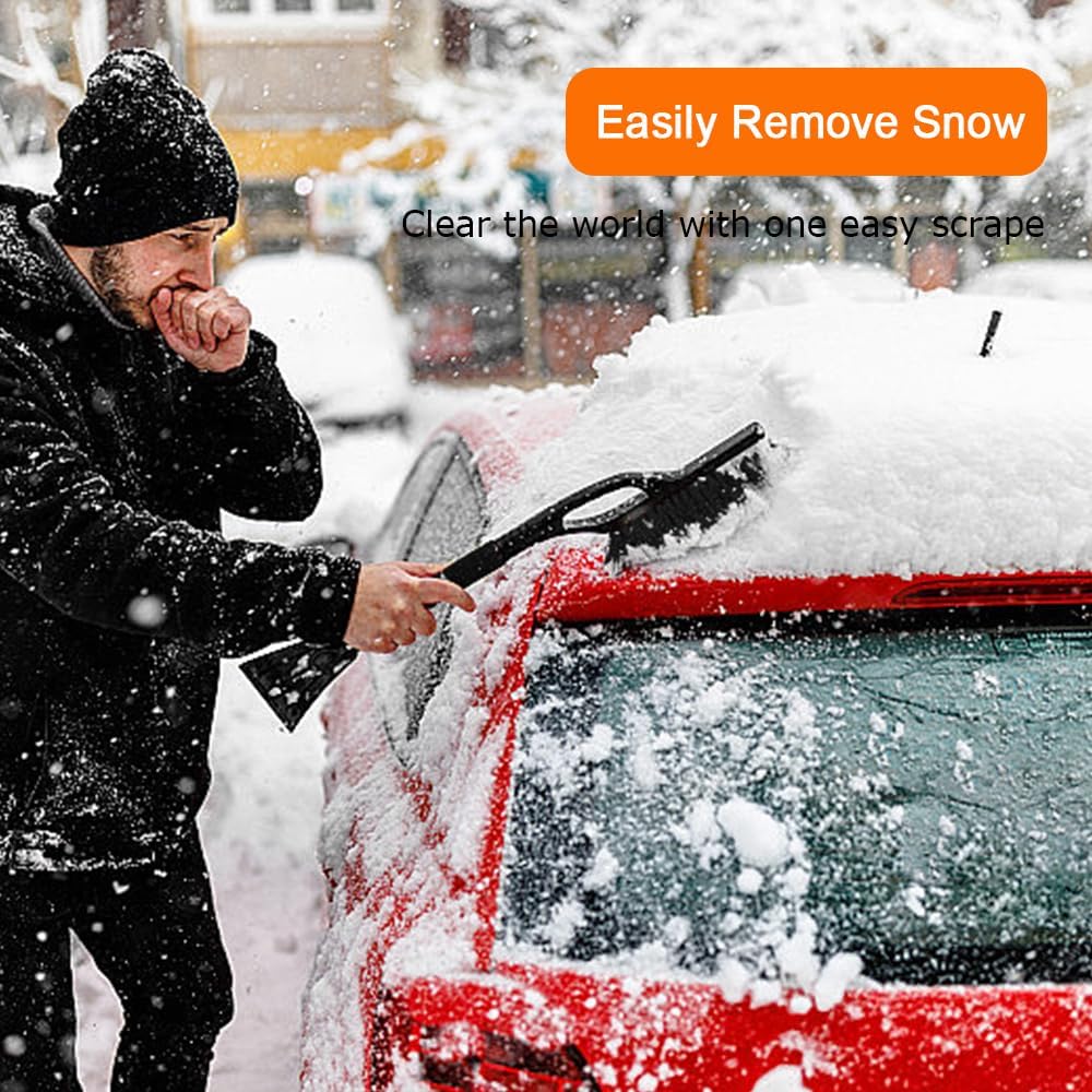 Snow Brush and Ice Scraper for Car Windshield, Car Snow Removal, Detachable Snow Scrapers with Ergonomic Foam Grip, Ice Scrapers and Brushes 2 in 1 Winter Car Accessories Fit SUV Truck Vehicle