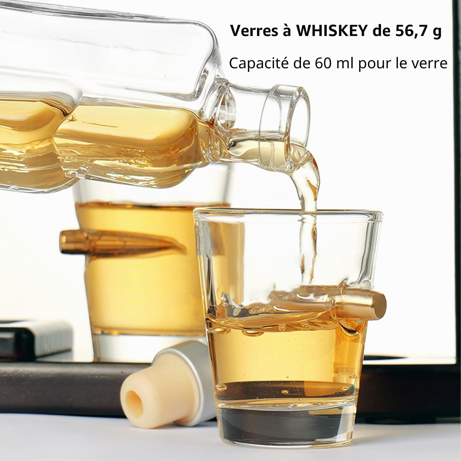 Carafe à Whisky, Carafe A Decanter Coffret Whisky Cadeau Homme Distributeur De Whisky Pour Liqueur Avec 2 Verres à Liqueur Ensembles Cadeaux De Verres à Whisky Pour Hommes/Papa/Mari/Petit Ami