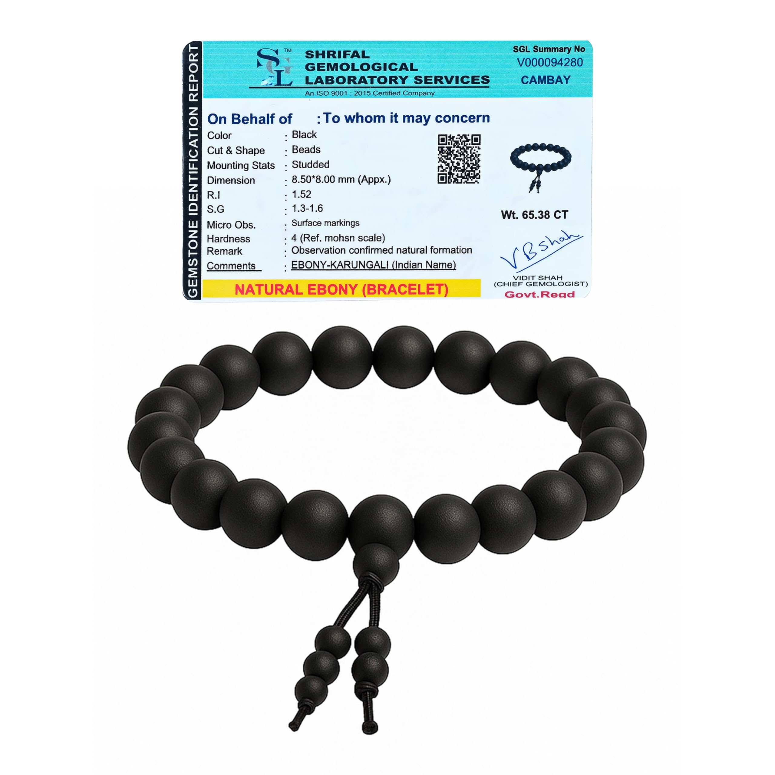 Karungali Bracelet Original for Men & Women – Certified Natural Unpolished Black Ebony Wood | Karungali Kattai Bracelet | Spiritual Energy Accessory