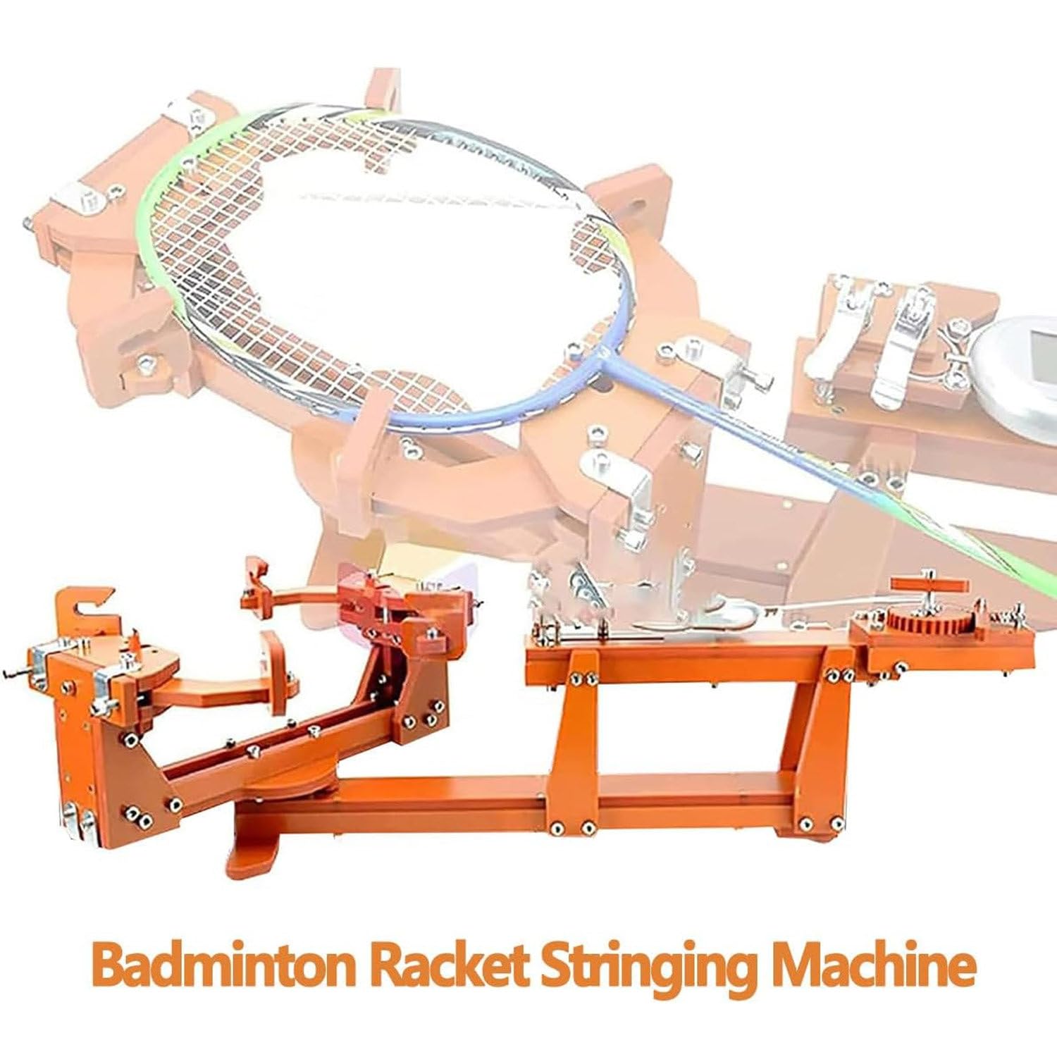 Incordatrice per racchette da badminton, strumenti per filettatura fai da te con argano e accessori fissi a 6 punti per racchette da badminton, set di corde