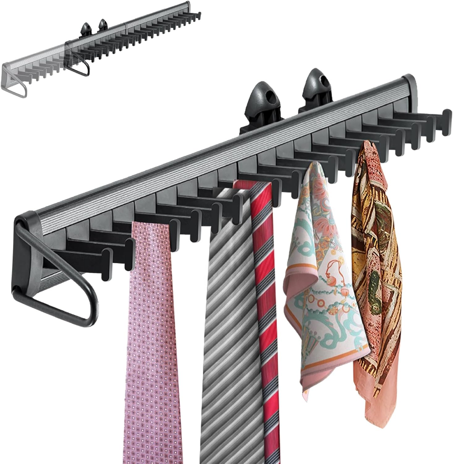 Amazon.com: Sliding Tie Racks for Closet, 20 Tie Hanger Pull Out Tie ...