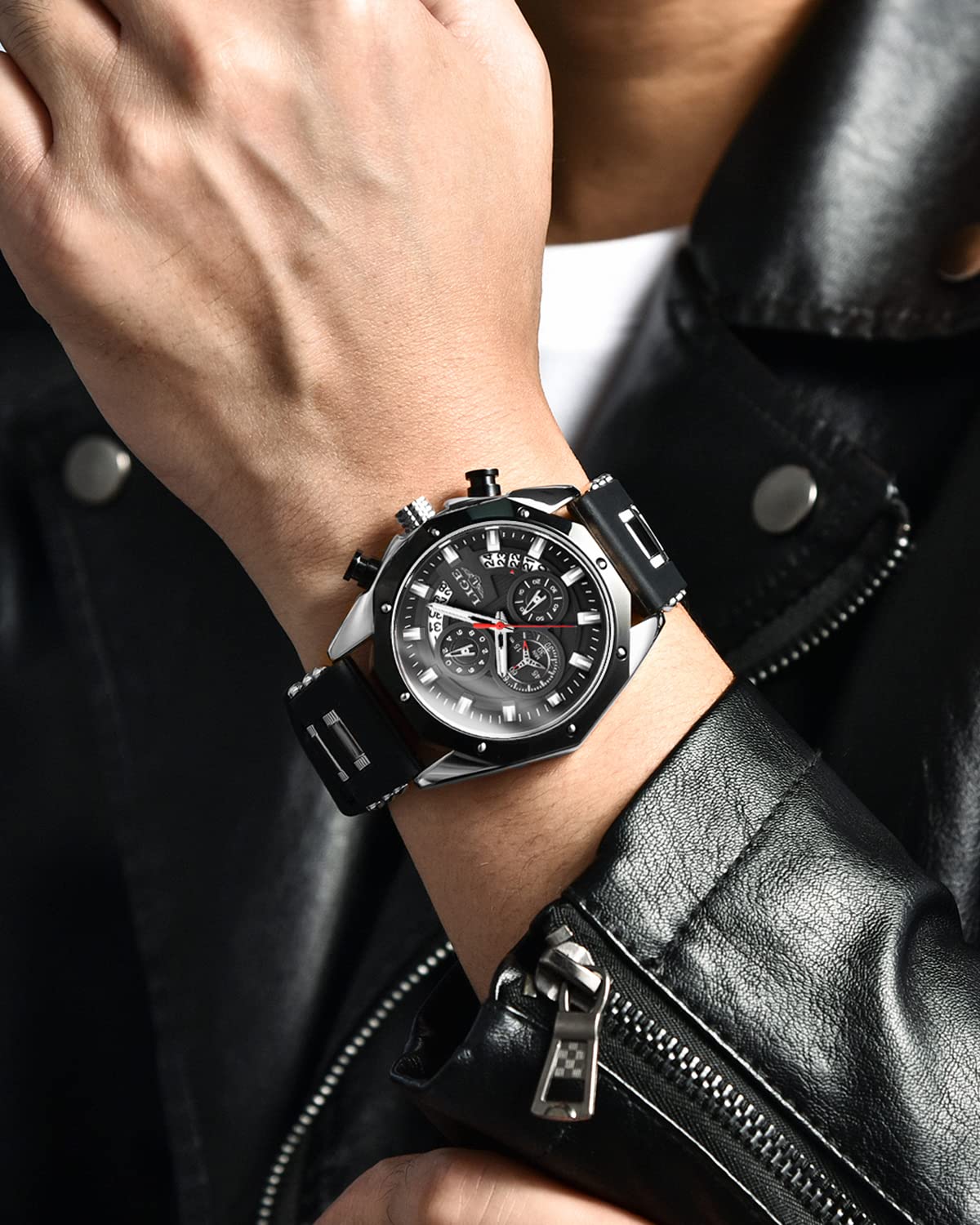 LIGE Reloj Hombre Moda Cronógrafo Acero Inoxidable Impermeable Analógico Cuarzo Luminoso Dial Grande Reloj Deportivo Clásico…
