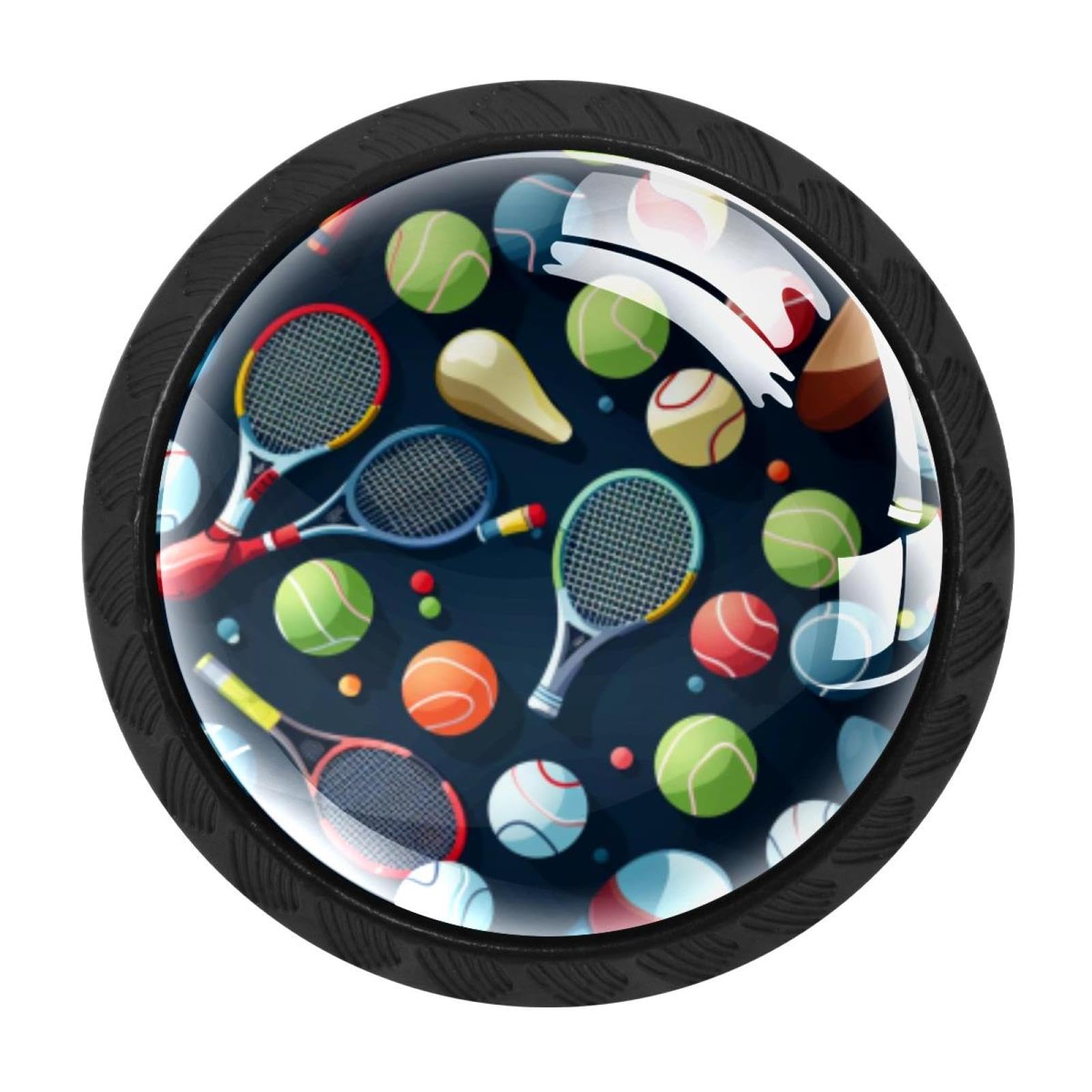 Chenzzzz Multicolored 04 4 Pack Round Cabinet Knobs For Kitchen Bathroom Closet Dresser Cabinets, Tennis Ball