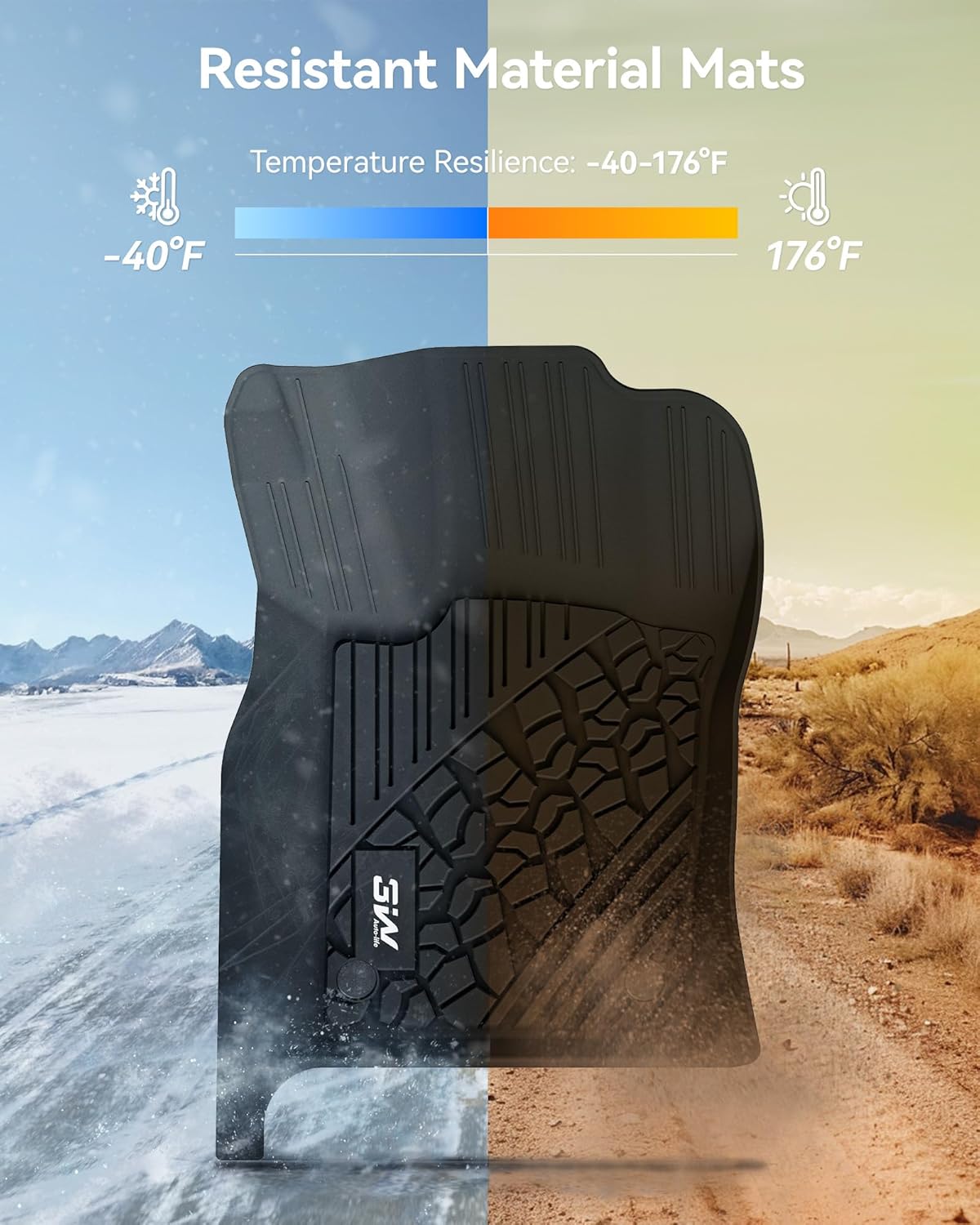 3W Floor Mats & Cargo Liner Fit for Jeep Grand Cherokee 2016-2021/ Grand Cherokee WK 2022 2023 (Non L), TPE All Weather Custom Fit 1st and 2nd Rows Car Mats and Trunk Liner, Black - Image 4