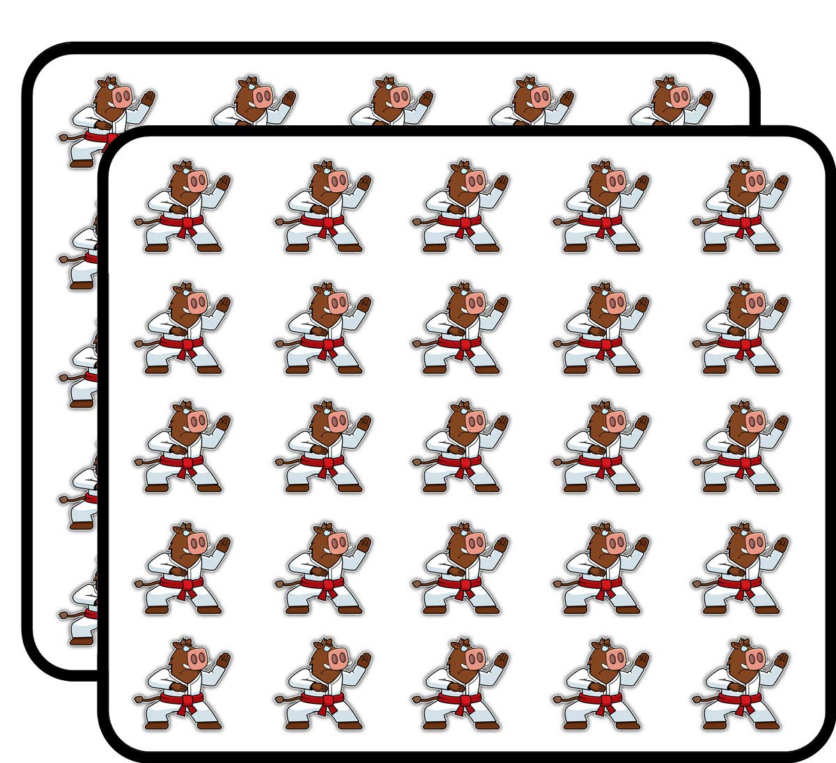 Karate Boar Decorative Scrapbooking Sticker Waterproof Vinyl Stickers for Water Bottle, Laptop & Phone Case – 50 Pack