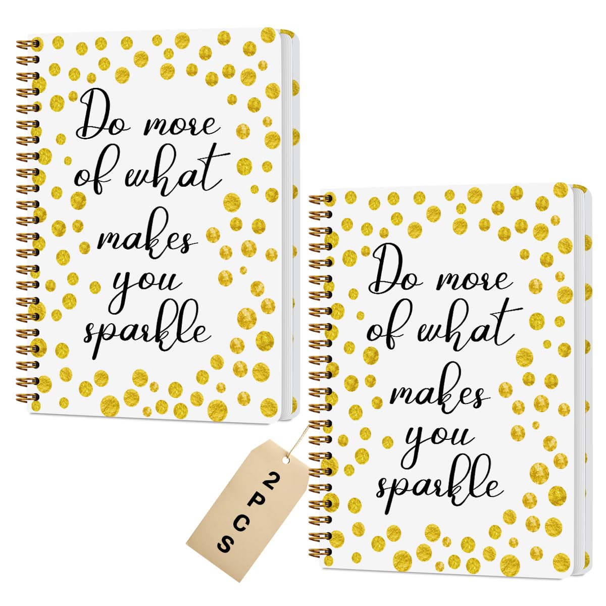 2 Pcs Designer Inspirational Gifts Spiral Notebook Journaling Notebooks Motivational Gifts for Women Girls Friend Coworkers College Ruled Notebook Journal Classroom Study Office Supplies