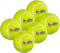 Bratla Heavy Tennis Cricket Balls 120-130g Pack of 6 - Durable Hard Balls for Softball Cricket Games & Training