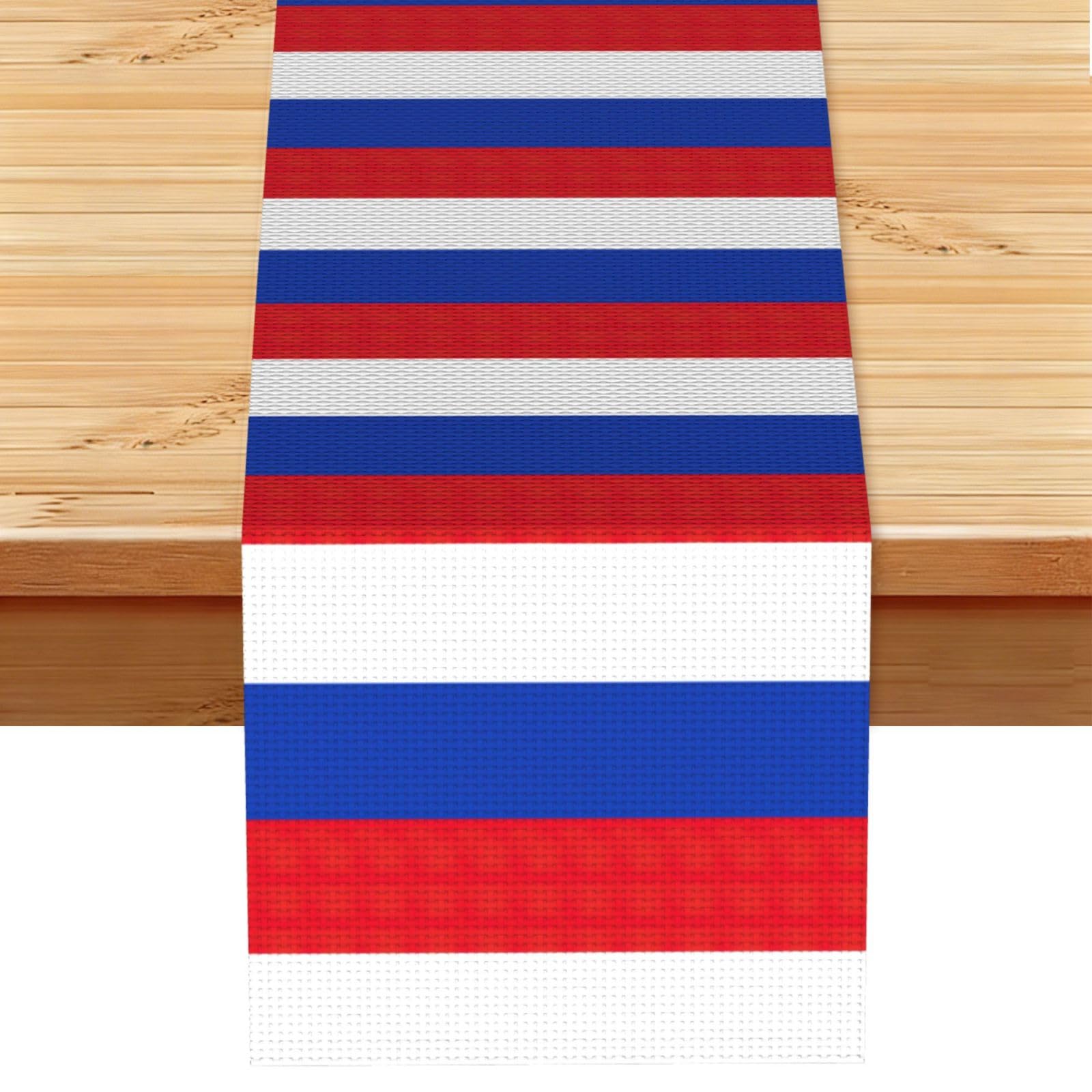 Russian Flag Multi Purpose Table Runner for Home Decor, Printed Table Cloth for Kitchen Table, Countertops & Dining Area