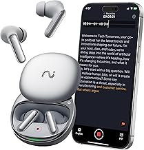 RecDot AI Voice Recorder Earbuds, viaim AI Meeting Assistant with Transcription, 78 Languages, FlashRecord, to-Do Lists & Summaries with viaim AI, 48dB ANC for Meetings, Interviews & Lectures, Sliver