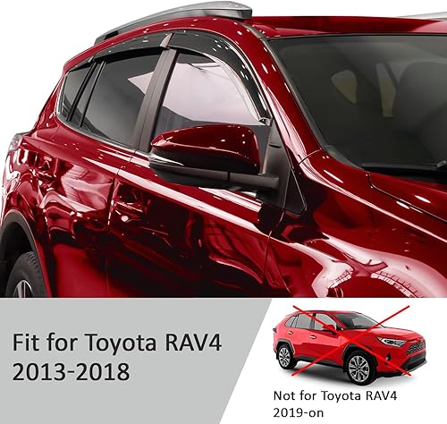 Miniatura 5 de Voron Glass Protectores de lluvia extra duraderos con cinta adhesiva para Toyota RAV4 2013-2018, deflectores de ventana, viseras de ventana de