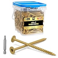 Vista 22 de #10 x 2-1/2" Tornillos para Terraza, 108 Piezas Tornillos para Madera con Cabeza Estrella, Tornillos para Madera Resistentes al Óxido para Negro