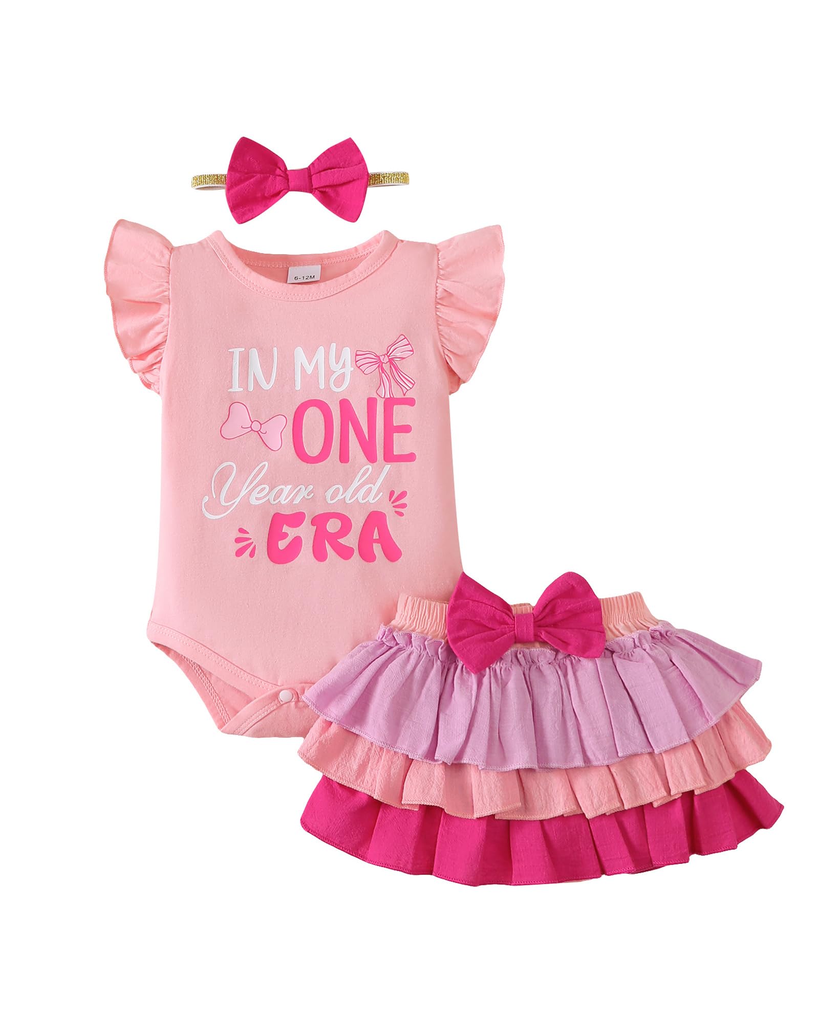 Mioglrie Newborn Infant Baby Girl Clothes Romper Shorts Set Floral Summer Outfits Cute Baby Clothes Girl 6-12 Months Birthday Light Pink