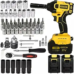 Kit Parafusadeira Furadeira e Chave De Impacto + Jogo Soquete com 46pç Kit completo de ferramentas