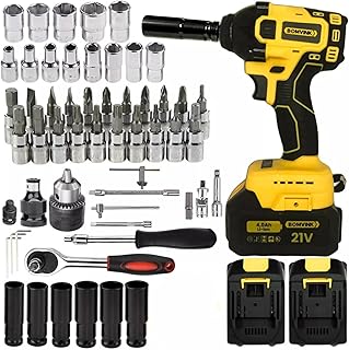 Kit Parafusadeira Furadeira e Chave De Impacto + Jogo Soquete com 46pç Kit completo de ferramentas - Produto 6 mais recomendado com 4.2 estrelas