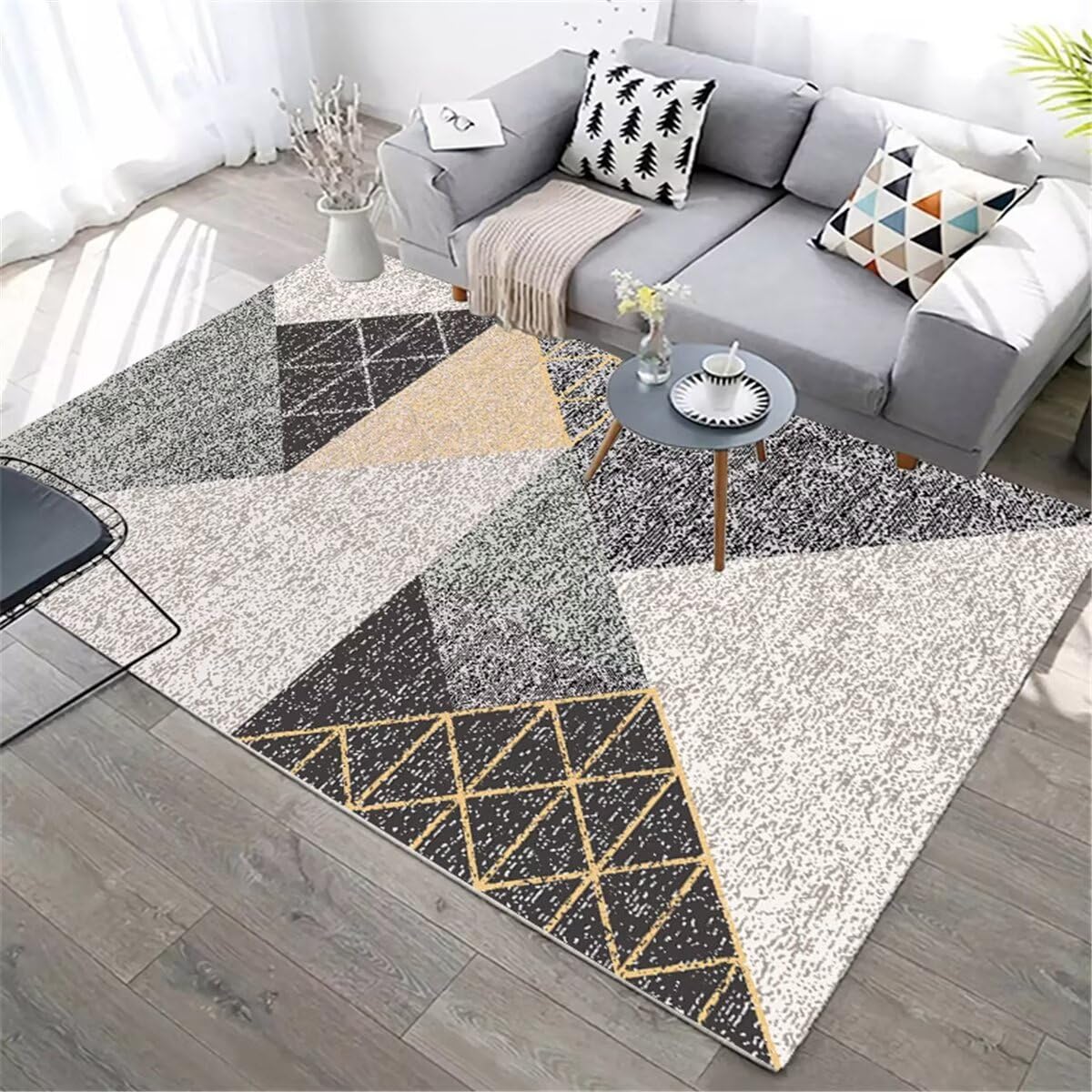 Tapis salon lavable gris 70X140CM pour un entretien sans effort au quotidien