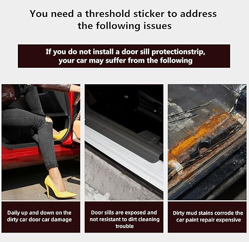 Miniatura 4 de HABONG Adhesivo para umbral de puerta de automóvil protector de placa de umbral de Silverado protector de placa de umbral de puerta delantera y