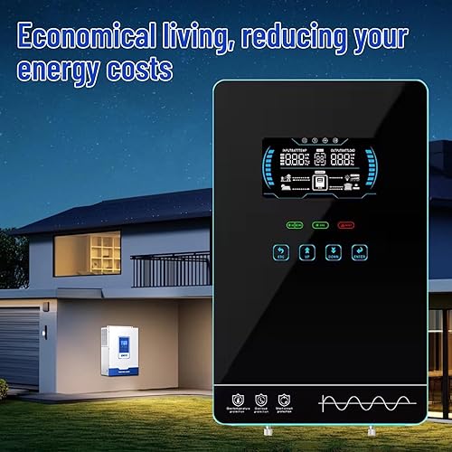 Miniatura 5 de POWLAND Inversor solar híbrido de 4000 W Onda sinusoidal pura de 24 V CC a 120 V CA Pantalla LCD con parte superior de vidrio Controlador