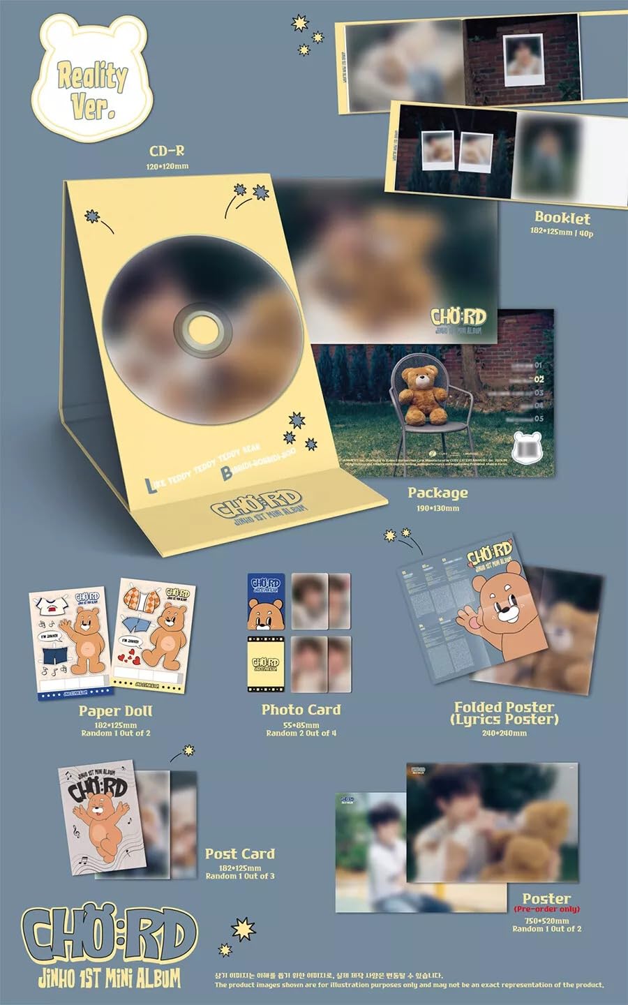 JINHO [CHO:RD] 1st Mini Album (DREAM + REALITY - 2 Ver Set.) K-POP SEALED