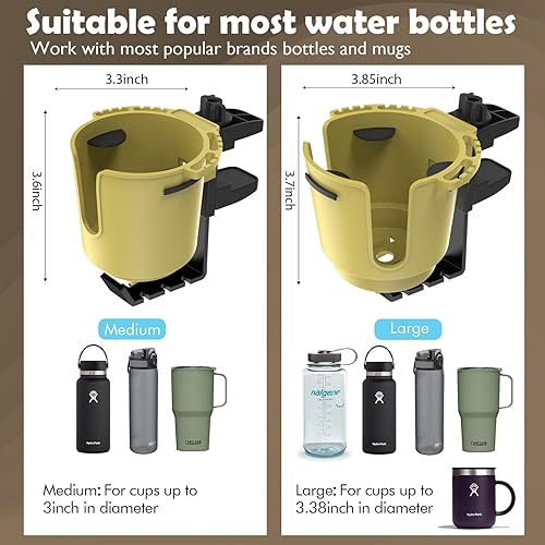 Miniatura 5 de Soporte para tazas de escritorio mejorado 2 en 1, antiderrames para botellas de agua, sillas de ruedas, estaciones de trabajo, accesorios de