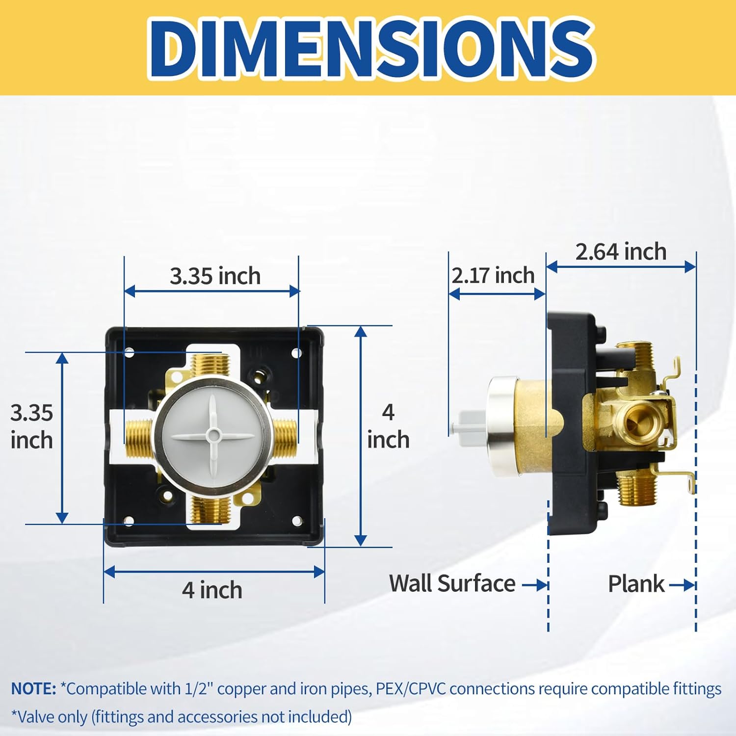 R10000-UNBX Shower Valve Body for Delta MultiChoice Universal Tub and Shower Trim Kits, Fits 13, 14, 17, and 17T Series Single-Function or Dual-Function Trim, Rough-In Valve (No Stops)